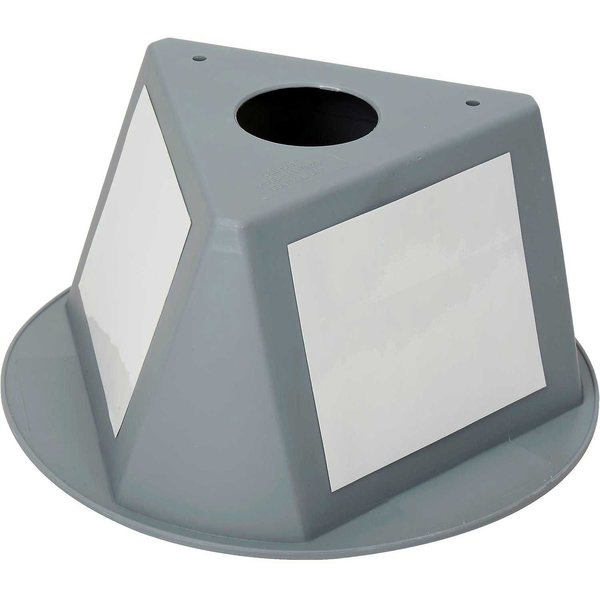 Global Industrial Inventory Control Cone W/ Dry Erase Decals, 10L x 10W x 5H, Gray B1845747